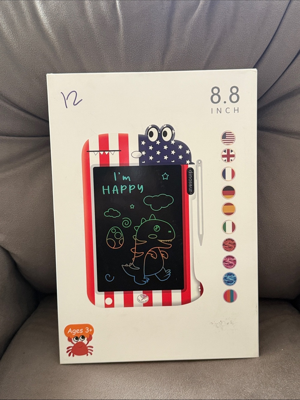 8.8-inch Kids LCD Drawing Tablet - Red/White Stripes